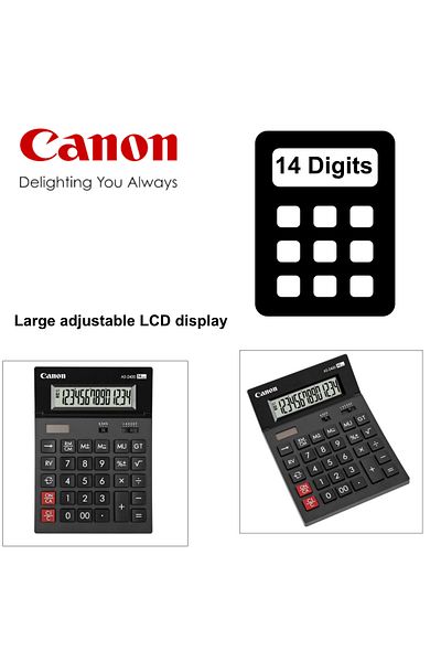 Canon Desk calculator 14 Digits, Canon AS2400, 198 x 140 x 34 mm, black