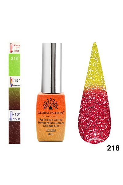 global fashion Oja semipermanenta termica, Temperature Color Change Disco 8ml, 218
