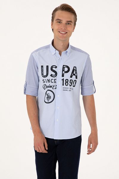 U.S. Polo Assn. Men's Navy Blue Long Sleeve Shirt 50299351-Vr033