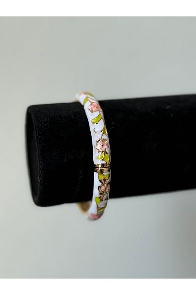 Beloria Enameled Floral Steel Bracelet