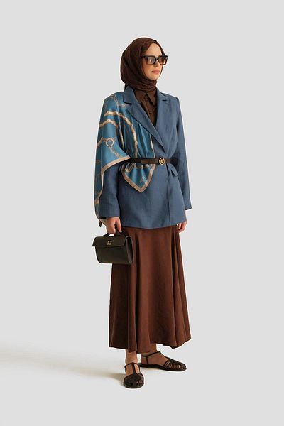 Armine Double Breasted Linen Jacket 25Y5917 Indigo