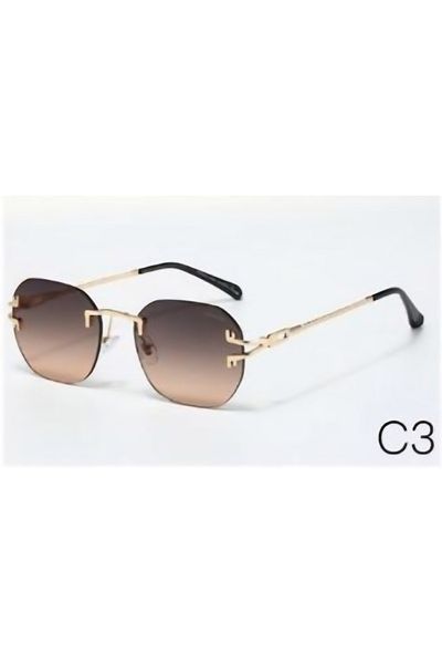 Escales Women's Stylish Rimless Sunglasses with Uv-400 Protection
