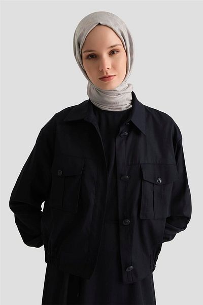 Armine Bomber Jacket Suit with Inner Dress 25Y6001 Navy Blue
