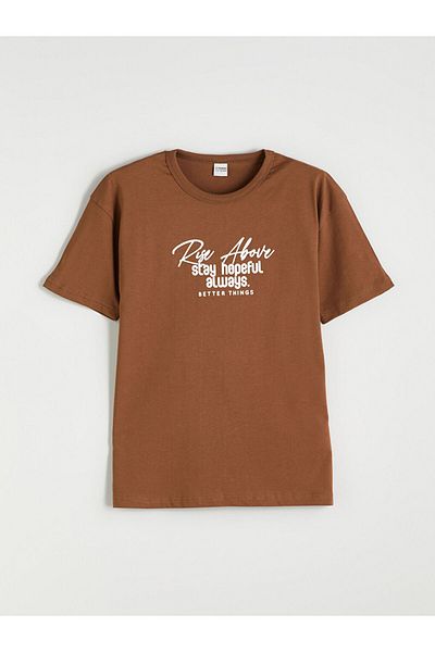 LC Waikiki Brown Crew Neck Boys T-Shirt Pack of 2