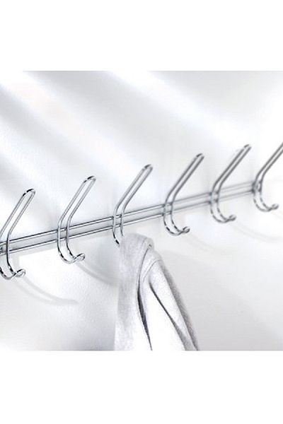 Interdesign Wall Mounting 6 Hook Rack Chrome