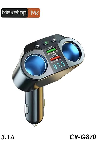 Generic Maketop MK CR-G870 Car MP3 Player Bluetooth FM Transmitter with Dual USB Fast Charging 3.1A