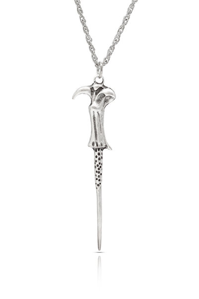 kolbi Harry Potter Voldemort Asa Kolye - Antik Gümüş Kaplama Burgu Zincirli