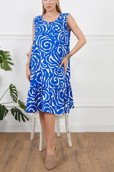 DPARİS Rochie cu mâneci zero cu model din viscoză