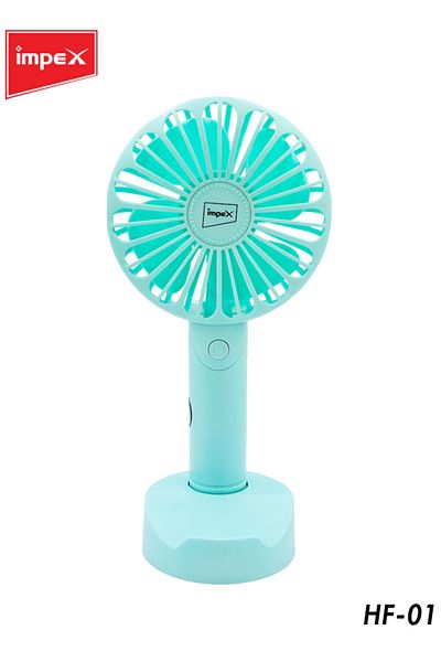 İMPEX HF-01 - IMPEX Rechargeable Hand Fan 1200mAh | 3-Speed, USB Charging, Lightweight, Portable Use