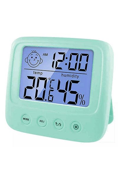JEWELORA Termometru și higrometru de cameră, digital LCD, compact, verde - Verde mentă
