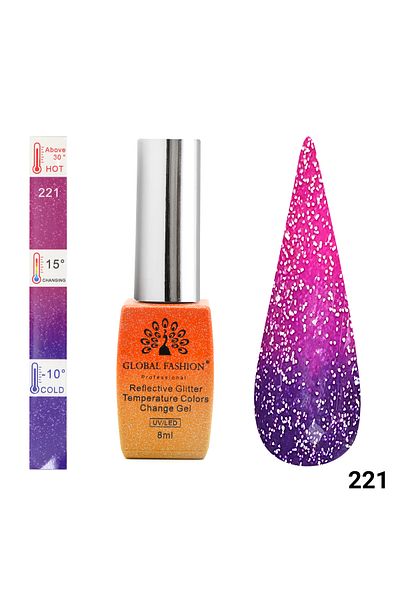 global fashion Oja semipermanenta termica, Temperature Color Change Disco 8ml, 221