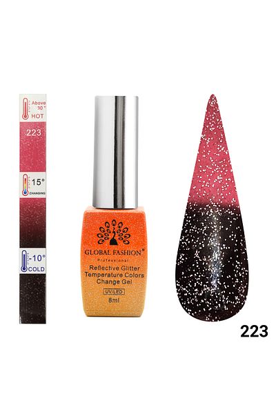 global fashion Oja semipermanenta termica, Temperature Color Change Disco 8ml, 223