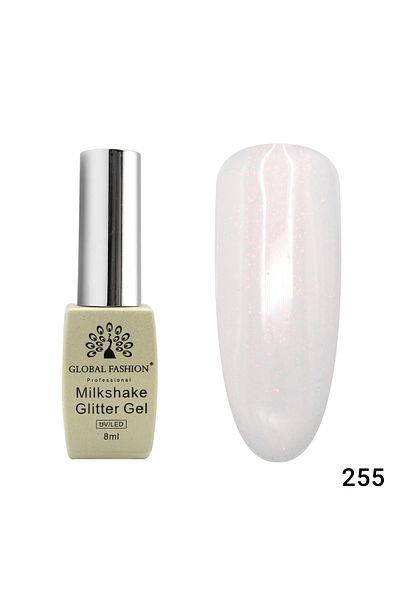 global fashion Oja semipermanenta, Milkshake Glitter, Global Fashion 8ml, 255