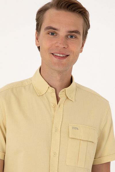 U.S. Polo Assn. Men's Light Khaki Short Sleeve Shirt 50300181-Vr183