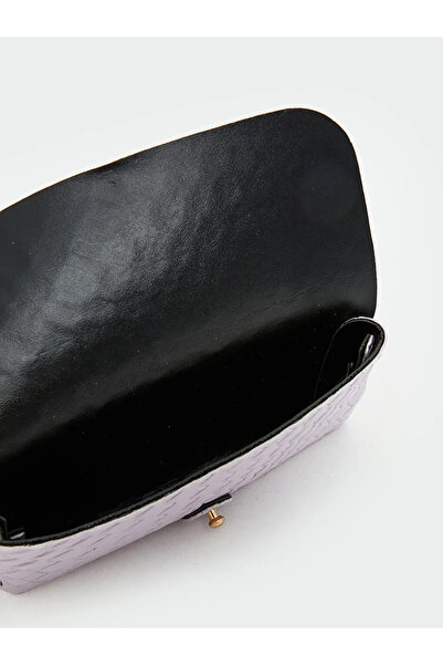 LC Waikiki LCW ACCESSORIES Lila Deri Görünümlü Kroko Desenli Kadın Cüzdan