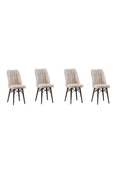 Casafun Set of 4 Cafe-Fun style chairs, production for cafe, restaurant, terraces, metal frame, wooden legs