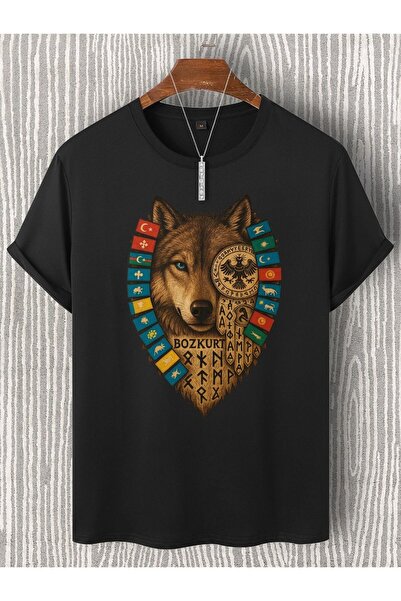 lepiska Türk Devletleri Tişörtü - Turan tişörtü - Bozkurt Tişörtü - Grey Wolf T-shirt - Turan T-shirt