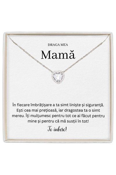 The Jewel Heart Necklace For Mother, Forever Yours, Symbol Of Eternal Love, With Zirconium Crystals