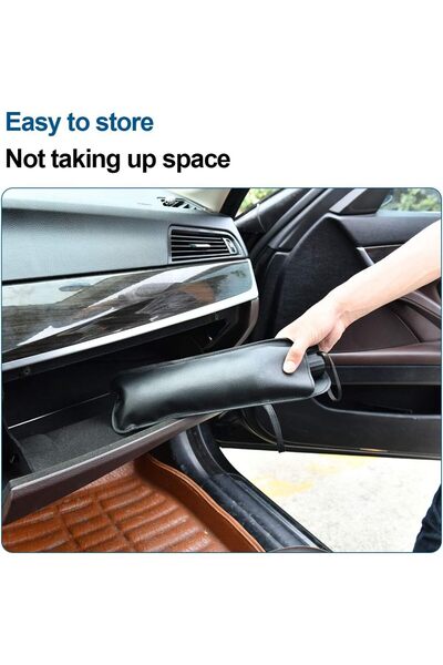 Denx 0% Penetration Foldable Car Windshield Sunshade for All Vehicles with Leather Bag