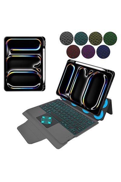 Petite Tuds Protective Case with Keyboard for iPad Pro 11 2024, Petite Tuds, KeyTab Pro, S35, Hard Plastic, Inte