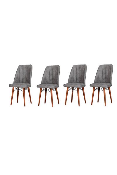 Casafun Set of 4 Cafe-Fun style chairs, production for cafe, restaurant, terraces, metal frame, wooden legs