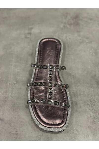 Zeyn Slippers Hand Made Genuine Leather Natural Stone Look