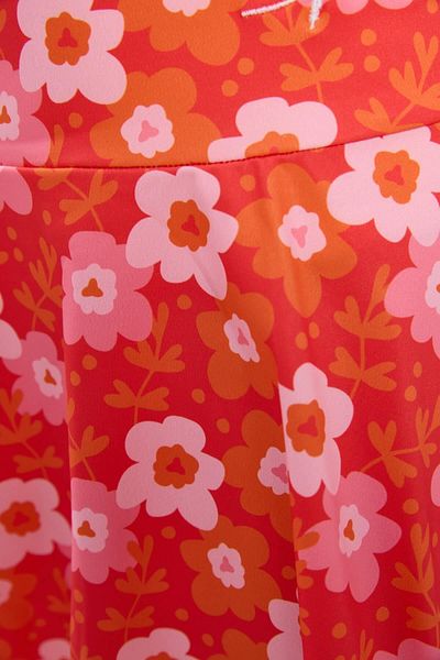 Haşema Orange Girl's 2 Piece Swimsuit Set with Zero Sleeve Skirt 3045