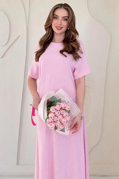 Elbee Fashion Woman Pleated Crew Neck Dress