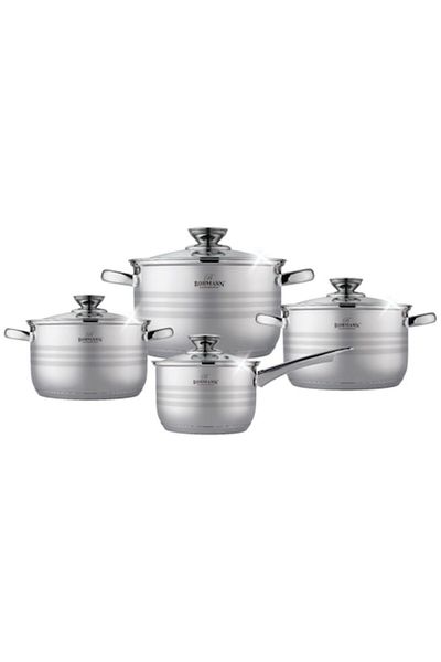 Bohmann BH-1528 Stainless Steel Cookware Set, 8 pieces