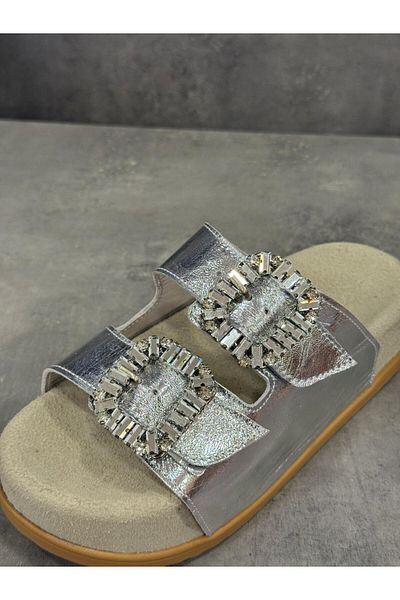 Zeyn Slippers Hand Made Genuine Leather Natural Stone Look
