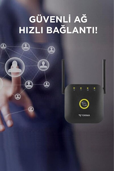 Torima WR-25 Siyah Wifi Sinyal Yakınlaştırıcı Güçlendirici Router 300Mbps