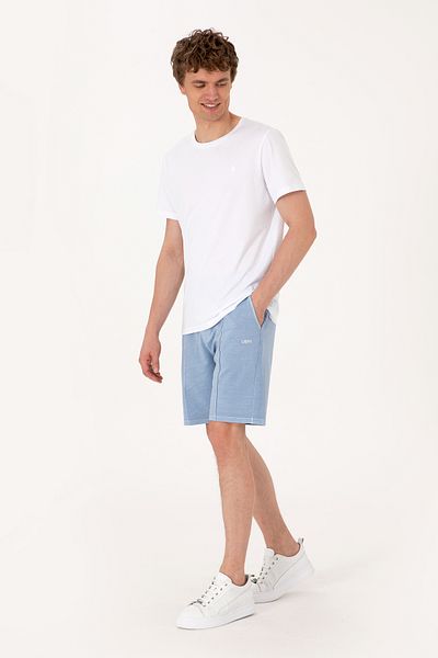 U.S. Polo Assn. شورت محبوك باللون الأزرق للرجال 50306976-VR036