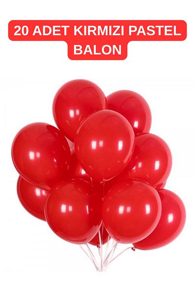Mielibon Set of 20 12 Inch Red Pastel Balloons – Indoor Party and Decoration Balloon