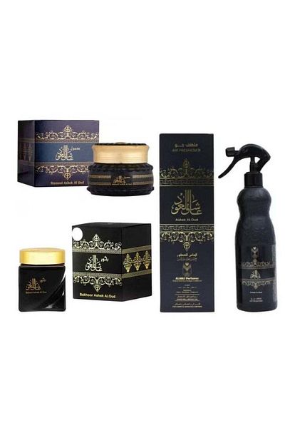 ALMAS Aashiq Al Oud Set (Incense 30g, Mamoul 60g, Perfume 480ml)
