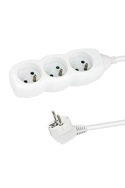 ESPERANZA Prelungitor cu 3 prize și cablu de 1,5 m, 250V, 16A, sarcină maximă 3680W, ES-96151, alb