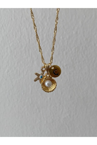 Fiamoss قلادة على شكل حرف أ وبندقية