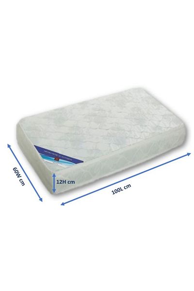 AWF AL WADI FURNITURE Sleep EZ Crib, Toddler, Baby Ortho Medical Medicated Mattress - 60 x 100 x 12 cm - WHITE