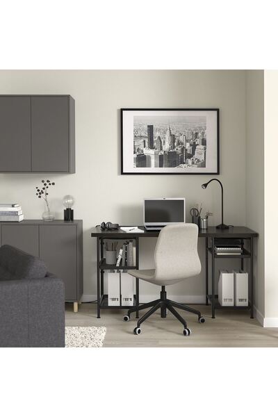 IKEA çalışma masası, venge-siyah, 140x60 cm, LAGKAPTEN, SPAND