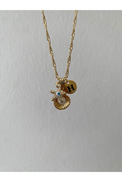 Fiamoss İstiridye Detaylı Harf Ve Nazar Kolye