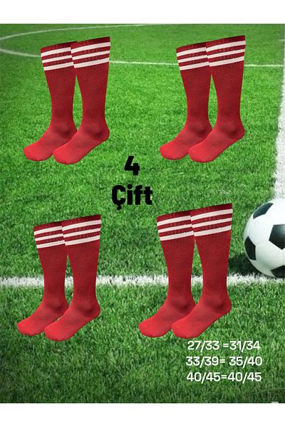 Woov Football Socks 4 Pairs of Children and Adults