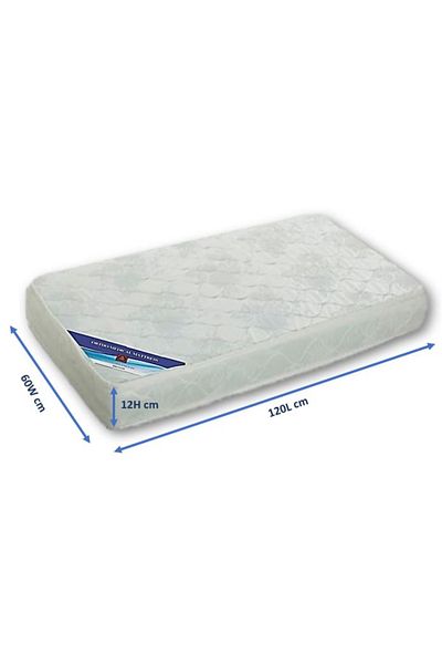AWF AL WADI FURNITURE Sleep EZ Crib, Toddler, Baby Ortho Medical Medicated Mattress - 60 x 120 x 12 cm – WHITE