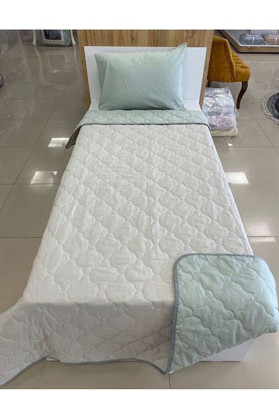 VİLERA HOME غطاء سرير مفرد 155*215 ثنائي الاتجاه متعدد الأغراض مع غطاء وسادة
