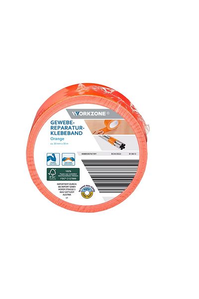 workzone Workzone fabric tape, 50 mm x 30 m, orange