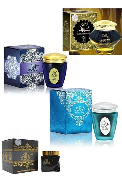 ALMAS Kuwaiti incense oud blue, Al-Atheer & Lover of Oud 4*40 grams