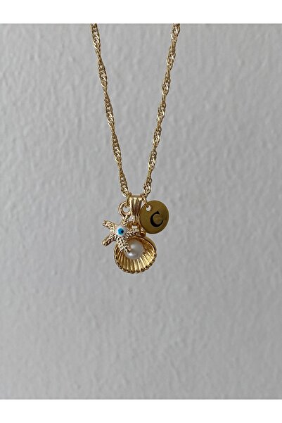 Fiamoss İstiridye Detaylı Harf Ve Nazar Kolye