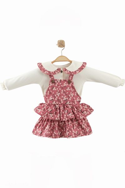 minuma Baby Girl Floral Patterned Ruffle Dress 6/12 Months