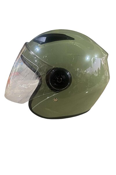 MTO Motosiklet Yarım Kask (ECE) Belgeli Haki Yeşil