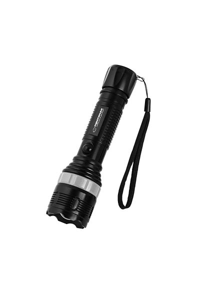 ESPERANZA LED flashlight 1W, 70 lumens, adjustable light, 3 x AAA, 19.3 x 5 cm, durable, ES-96107, black