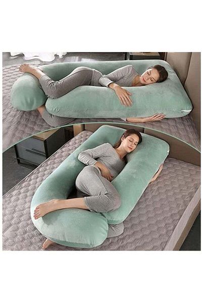 molody G-Shaped Pregnancy and Breastfeeding Pillow with Removable Velvet Cover
