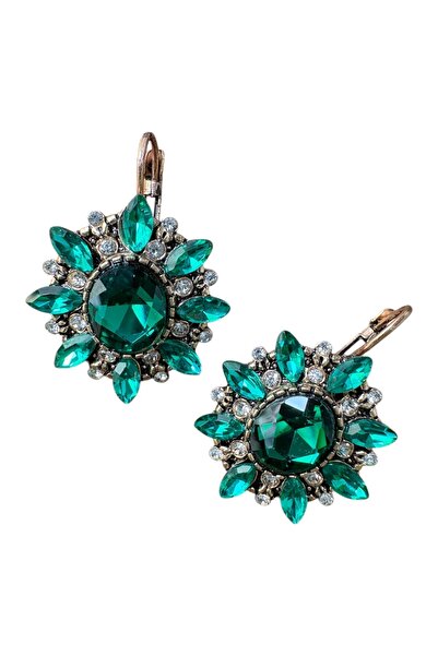 SOFIAS ZOO Yeşil Taşlı Retro Küpe